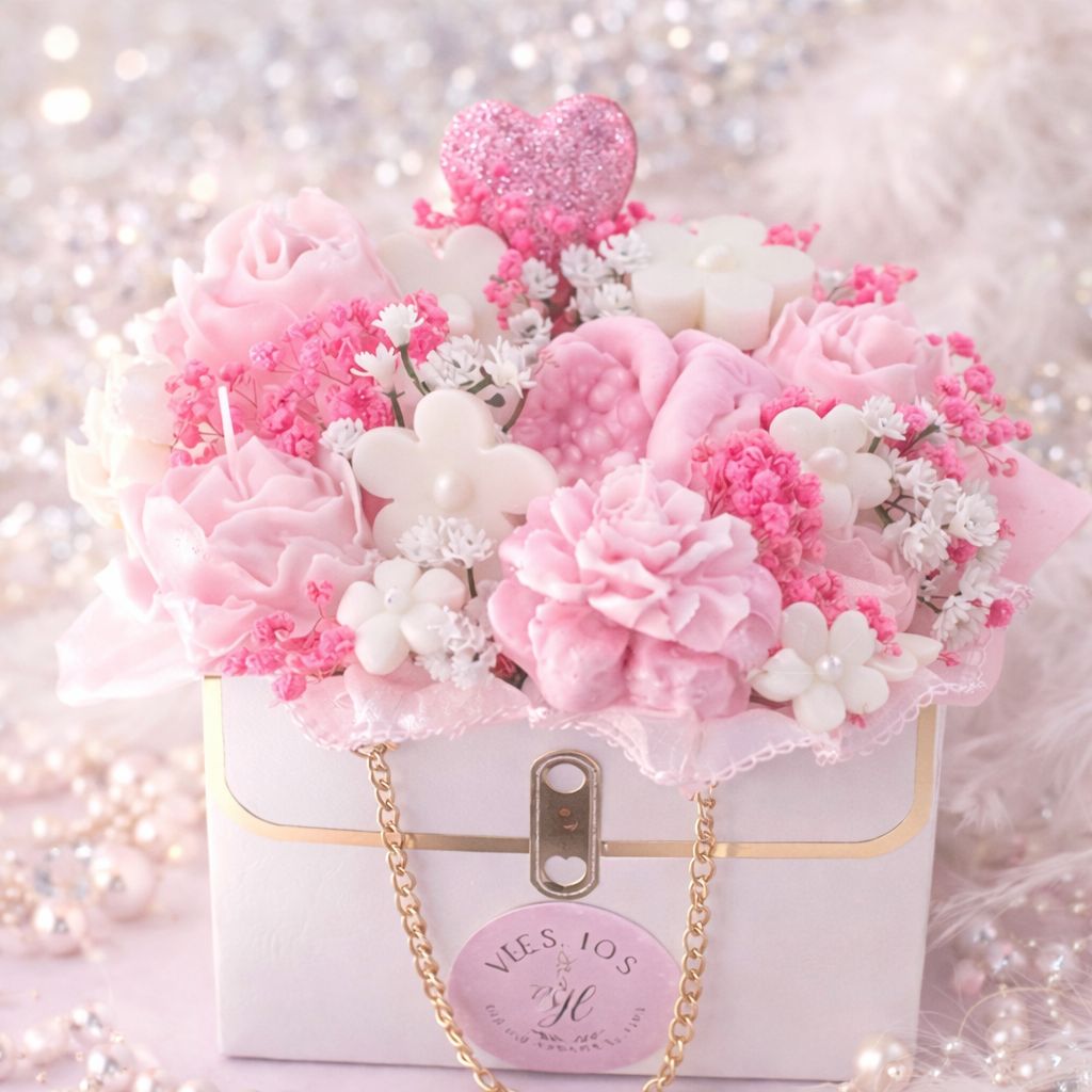 Luxury Floral Candle Bouquet -Handmade Decorative Gift Box