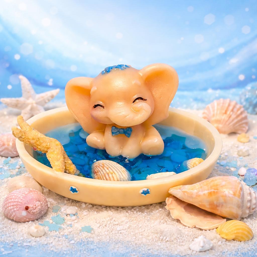 Baby Elephant Ocean Pool Candle