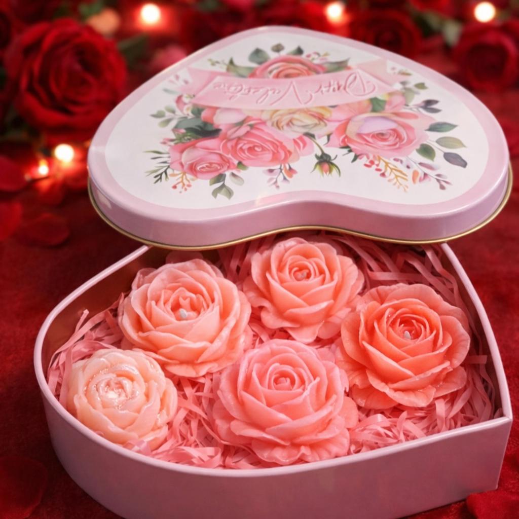 Heart Rose Candle Gift Box
