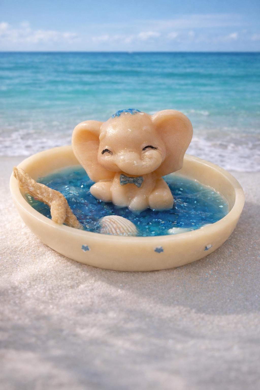 Baby Elephant Ocean Pool Candle