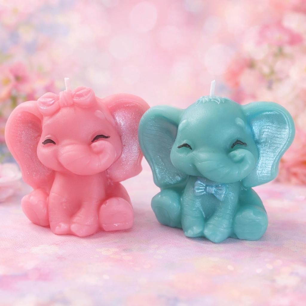 Handmade Elephant Couple Candle – Romantic Decorative Soy Wax Candle Gift