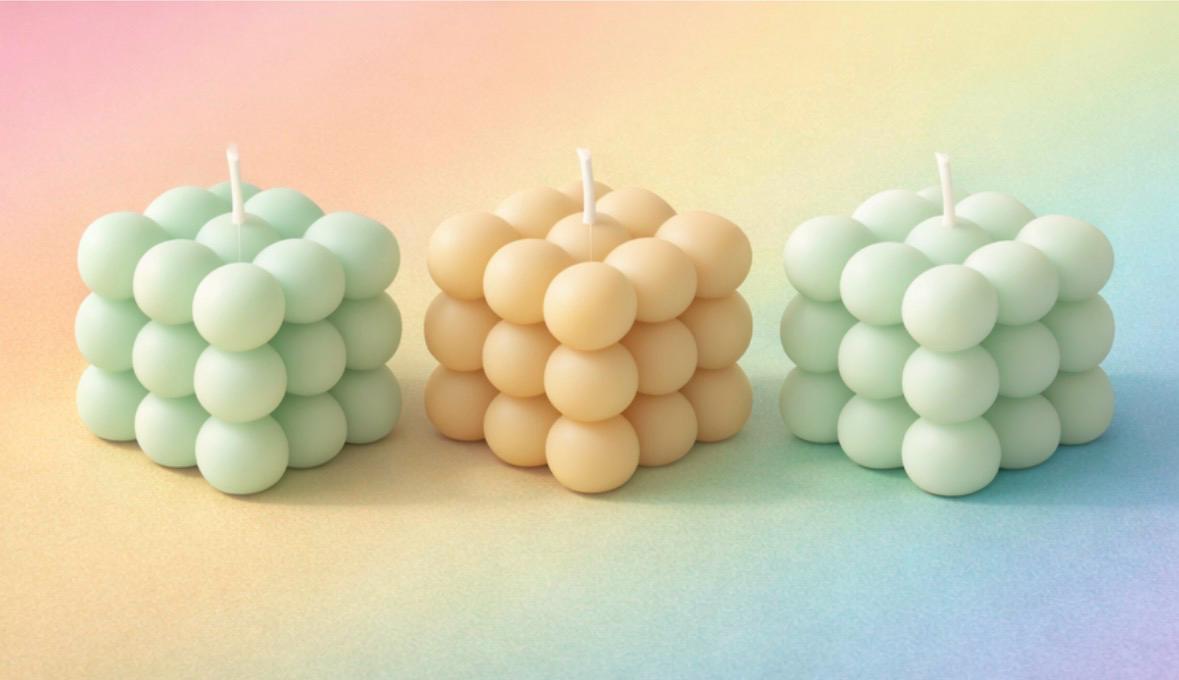 Bubble Cube Decorative Candle Minimalist style