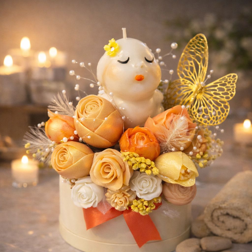 Bloom Candle Gift Basket